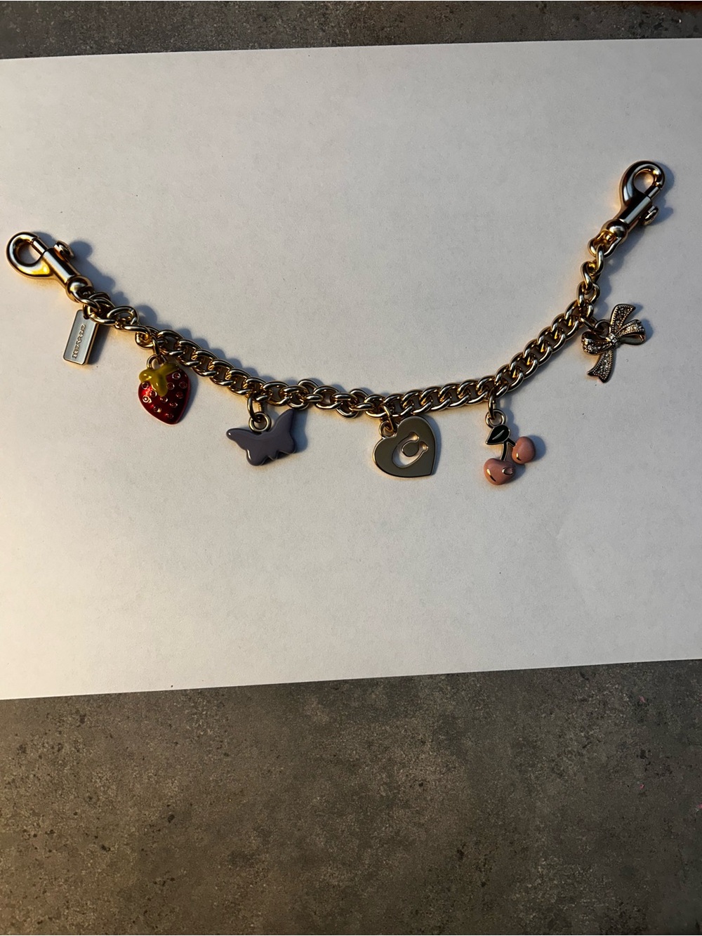 Coach Gold Motif Extension Swagger Chain With Charms Limited Original
